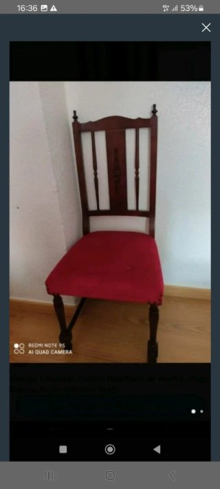 Silla vintage madera y tela