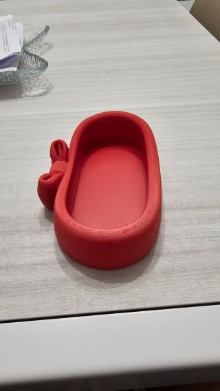 Portagioie svuotatasche rosso con fiocco