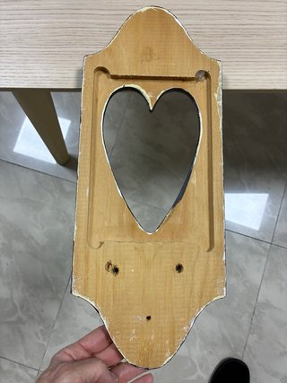 Colgador de pared figura de corazón madera negro