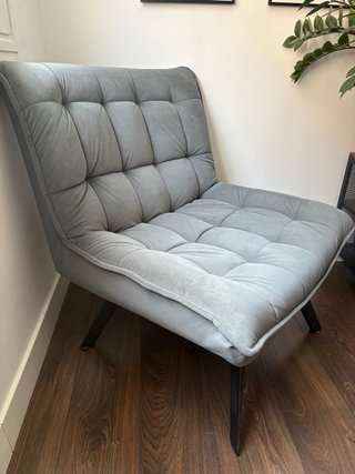 Sillón Zara Home gris terciopelo