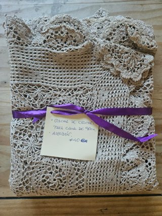 Colcha Crochet Cama 90cm Algodón