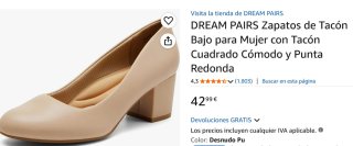 Zapatos tacón cuadrado DREAM PAIRS beige