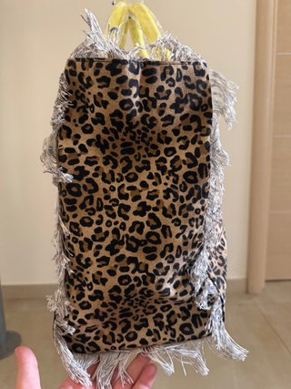 Borsa Saint Barth Vanity Leopardata Gialla
