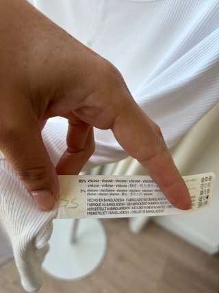 Camiseta tirantes canalé Zara Blanca Talla L