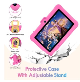 Tablet per Bambini 7 Pollici Android 13 Rosa/Giallo