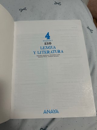 Lengua y literatura 4° ESO 2° trimestre Anaya