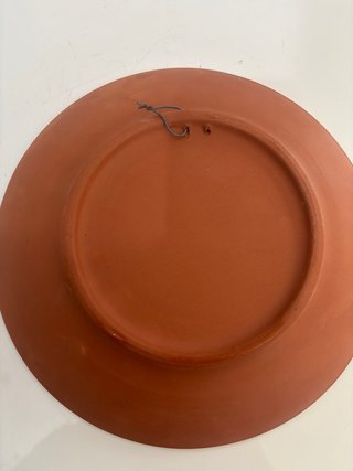 Plato decorativo barro pintado a mano