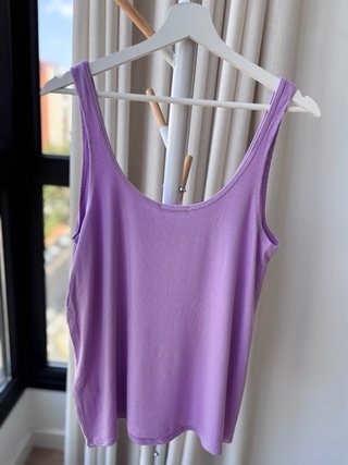 Top Zara Tirantes Lila Canalé Talla L
