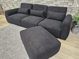 Sofá modular chaise longue negro