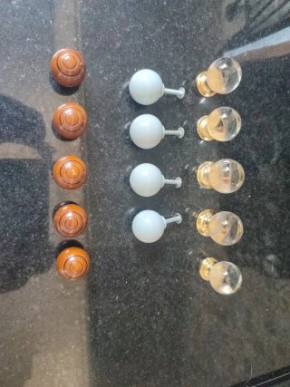 Tiradores de cajón madera y cristal