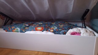 Canapé blanco y colchón 110 cm