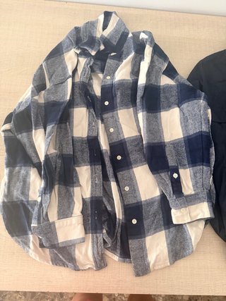 Jersey de invierno cuadros azul y blanco