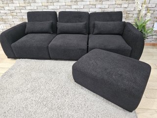 Sofá modular chaise longue negro