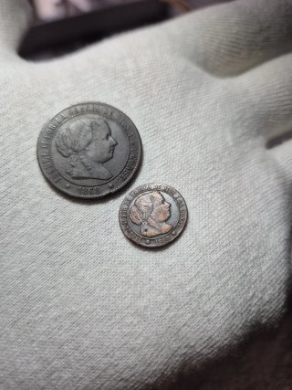 Lote 2,5 y 1/2 Céntimos de Escudo Isabel II 1868