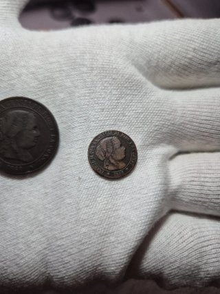 Lote 2,5 y 1/2 Céntimos de Escudo Isabel II 1868