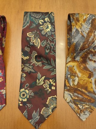Lote 5 Corbatas Seda Vintage Multicolor