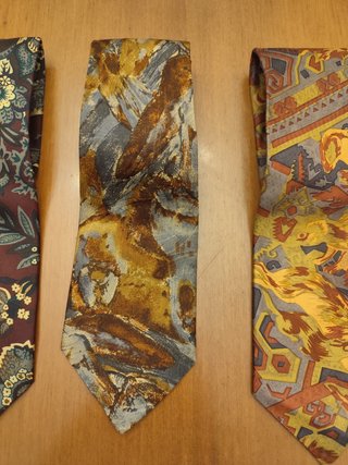 Lote 5 Corbatas Seda Vintage Multicolor