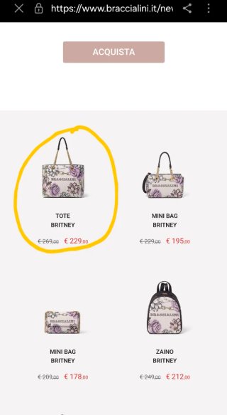 Borsa Braccialini Tote Britney shopping bag