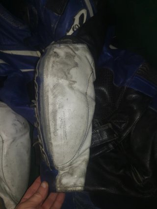 Mono de moto Suomy azul y blanco