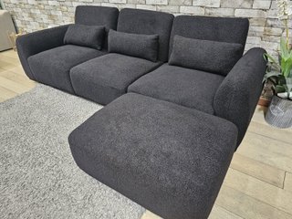Sofá modular chaise longue negro