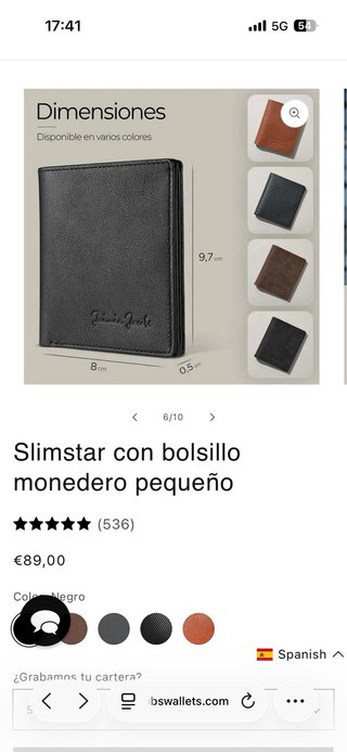 Cartera Jaimie Jacobs Slimstar Negra