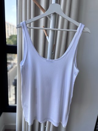 Top canalé blanco Zara Talla L nuevo