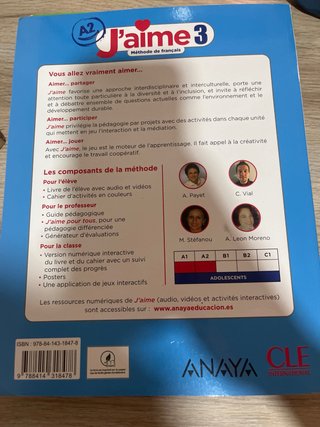 J’aime libro texto francés