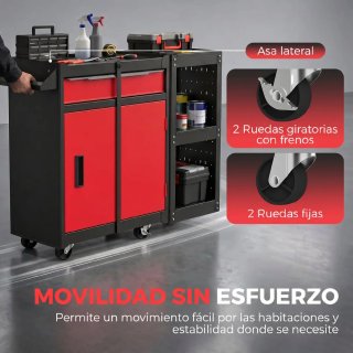 Carro de herramientas 3 en 1 con ruedas