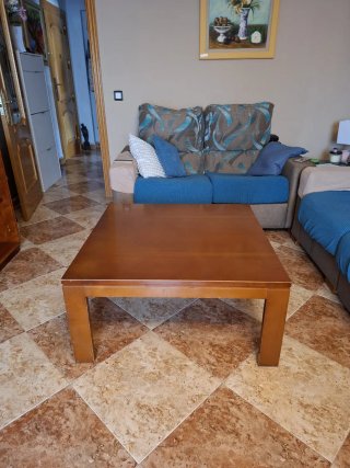 Mueble salón, mesa + 6 sillas y mesa centro cerezo