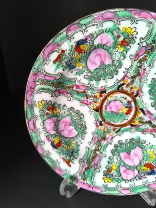 2 Pratos 17cm Rosa Mandarim Porcelana China