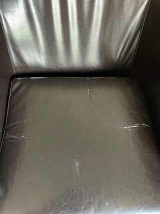 Sillón polipiel negro-buen estado