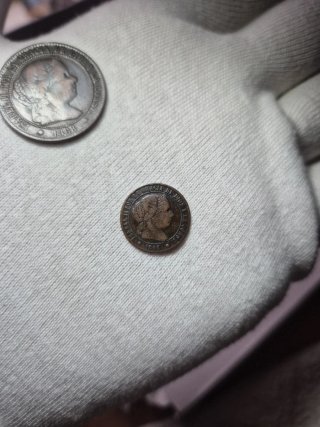 Lote 2,5 y 1/2 céntimos Escudo 1868 Isabel II