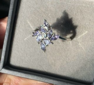 Anillo Plata Tanzanitas Flor