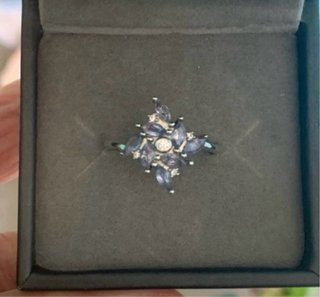 Anillo Plata Tanzanitas Flor