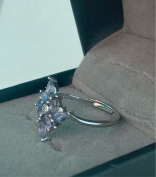 Anillo Plata Tanzanitas Flor