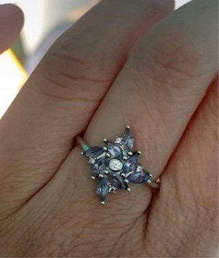 Anillo Plata Tanzanitas Flor