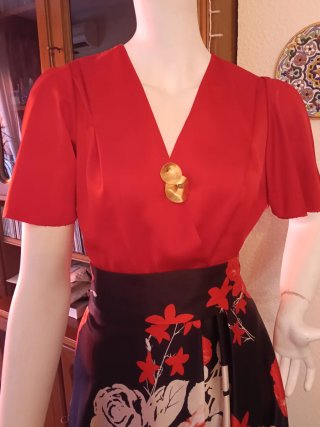 Vestido elegante fiesta floral,