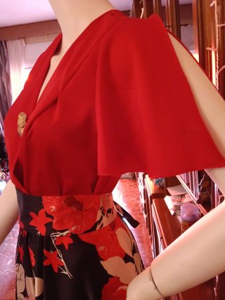 Vestido elegante fiesta floral,