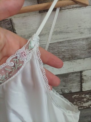 SOTTOVESTE VINTAGE tg. 46 PIZZO E FIORELLINI ROSA
