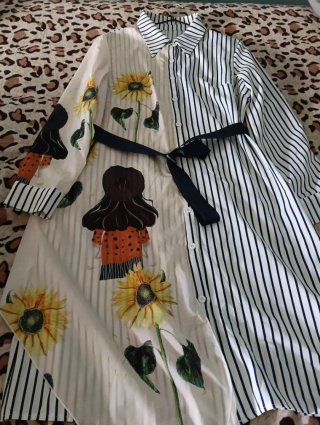 Vestido camisero estampado girasoles