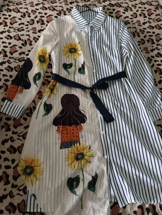 Vestido camisero estampado girasoles
