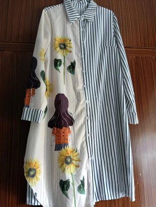 Vestido camisero estampado girasoles