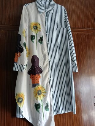 Vestido camisero estampado girasoles