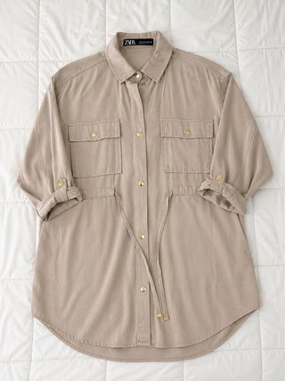 Sobrecamisa/Vestido Zara Beige