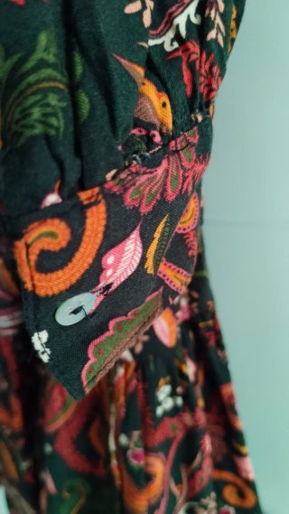 Vestido estampado paisley manga larga