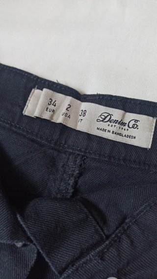 Mini-saia Preta Denim Co XS
