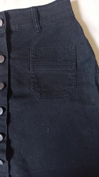 Mini-saia Preta Denim Co XS