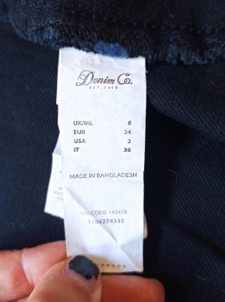 Mini-saia Preta Denim Co XS