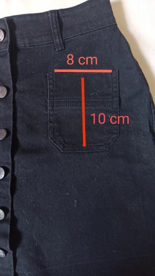 Mini-saia Preta Denim Co XS