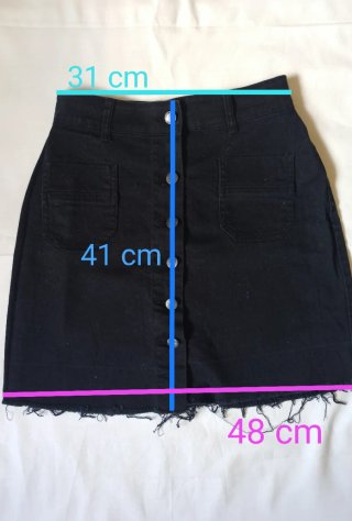 Mini-saia Preta Denim Co XS